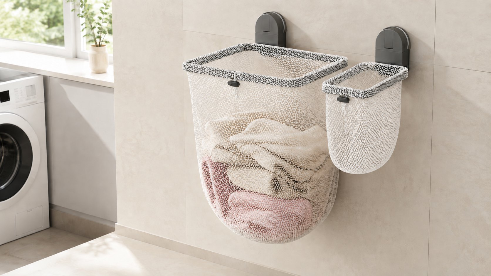 Just 1 Second No Nails: Lift Your Laundry Basket Off the Floor [Power Vacuum Folding Basket]