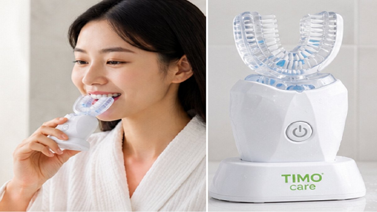 [SiliconeXXX] 45-Second Revolution: Nylon TimoCare U-Shaped Electric Toothbrush