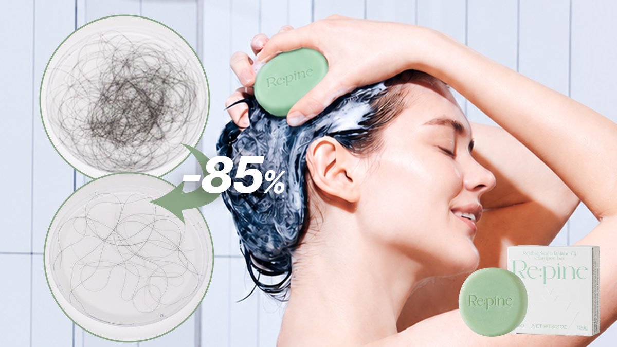 마침내 탈락모발수 -85%｜고체라서 가능했던 탈모완화 샴푸바 최초공개