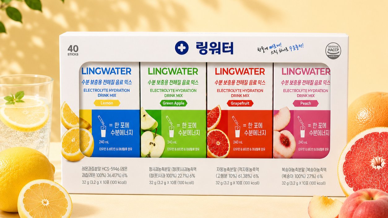 [추석 선물 고민 끝] 4가지 맛을 담은 링워터 40포 선물세트