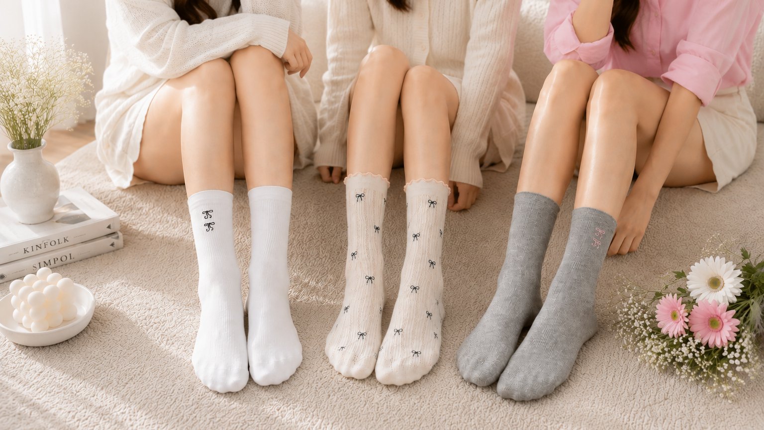 シンプルコーデにリボンをひとつ🎀｜デイリーポイントソックス