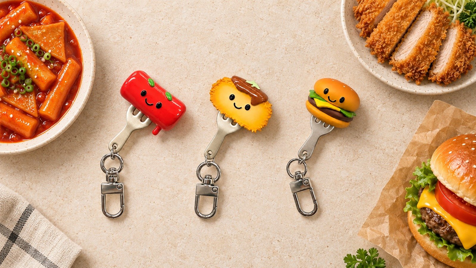 오늘 뭐 먹지? 폰에 대면 맛집 지도가 열리는 <NFC 음식 키링>